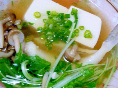 ❤　フグ＆水菜＆豆腐＆シメジのお汁　❤